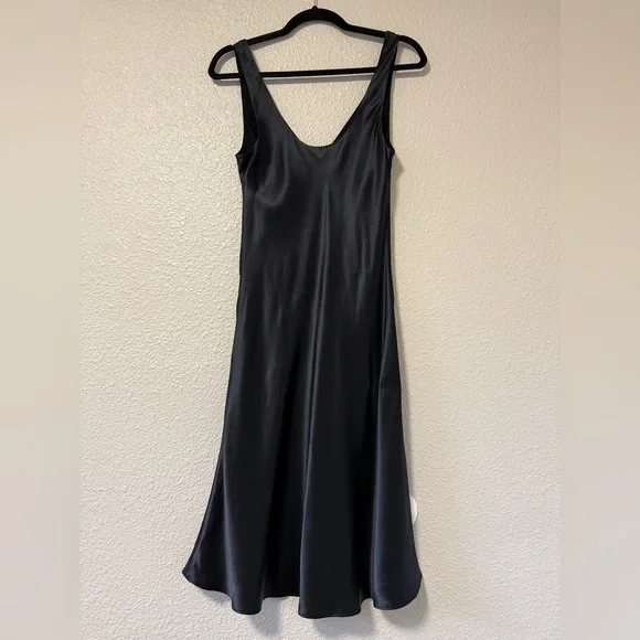 NWOT Reformation Lila Silk Dress Black Slip Minimalist 90s Chic Quiet Luxury S - Picture 12 of 12
